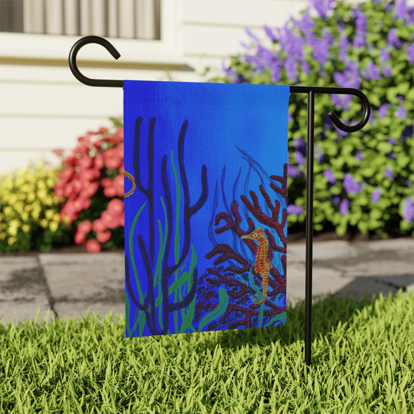 Seahorse and Save the Coral Garden & House Banner