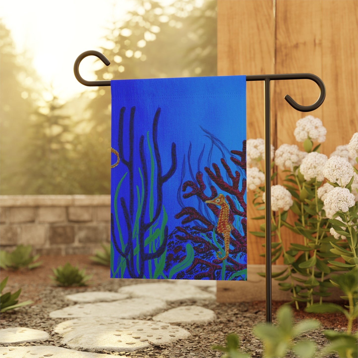 Seahorse and Save the Coral Garden & House Banner