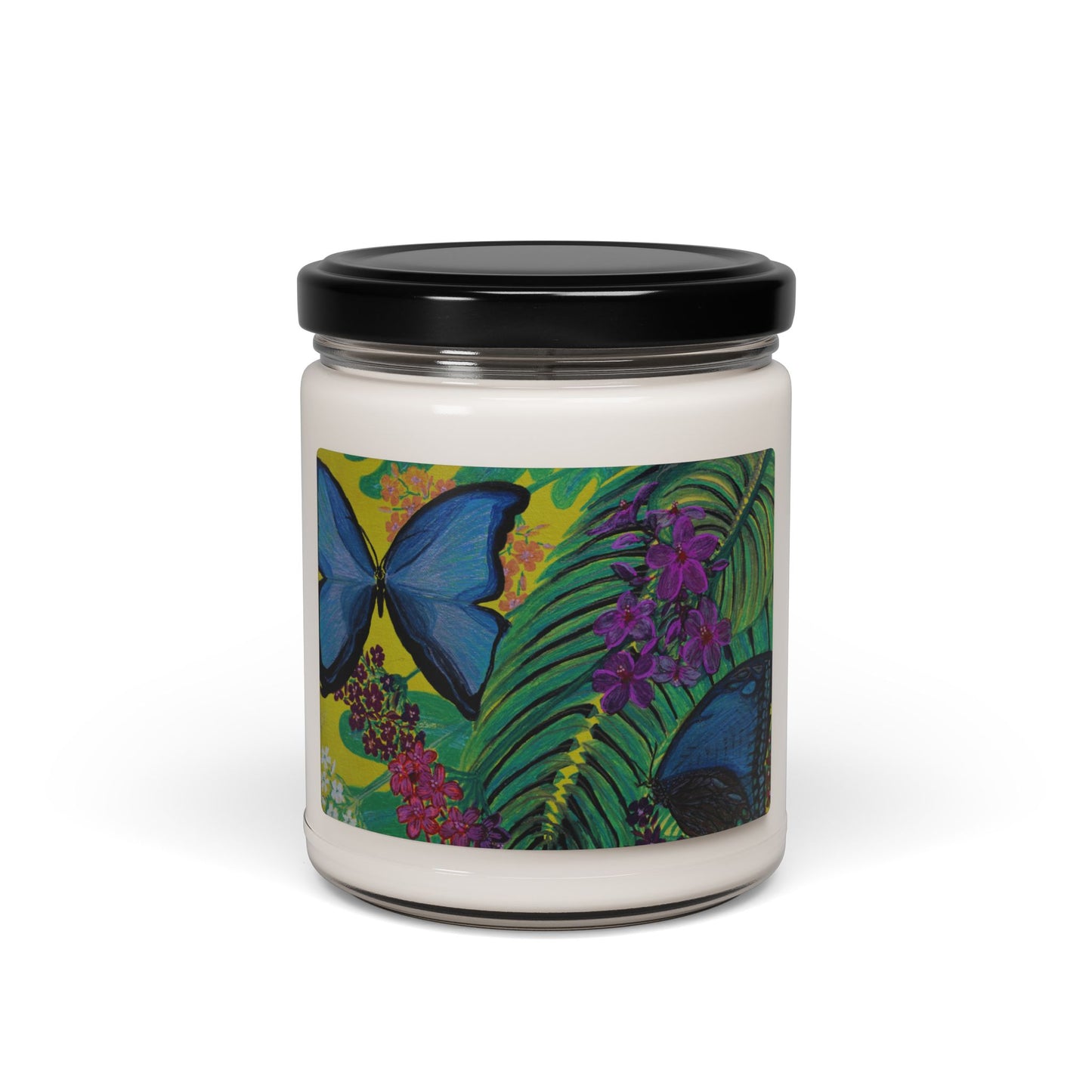 Tropical Butterflies Art Scented Soy Candle, 9oz