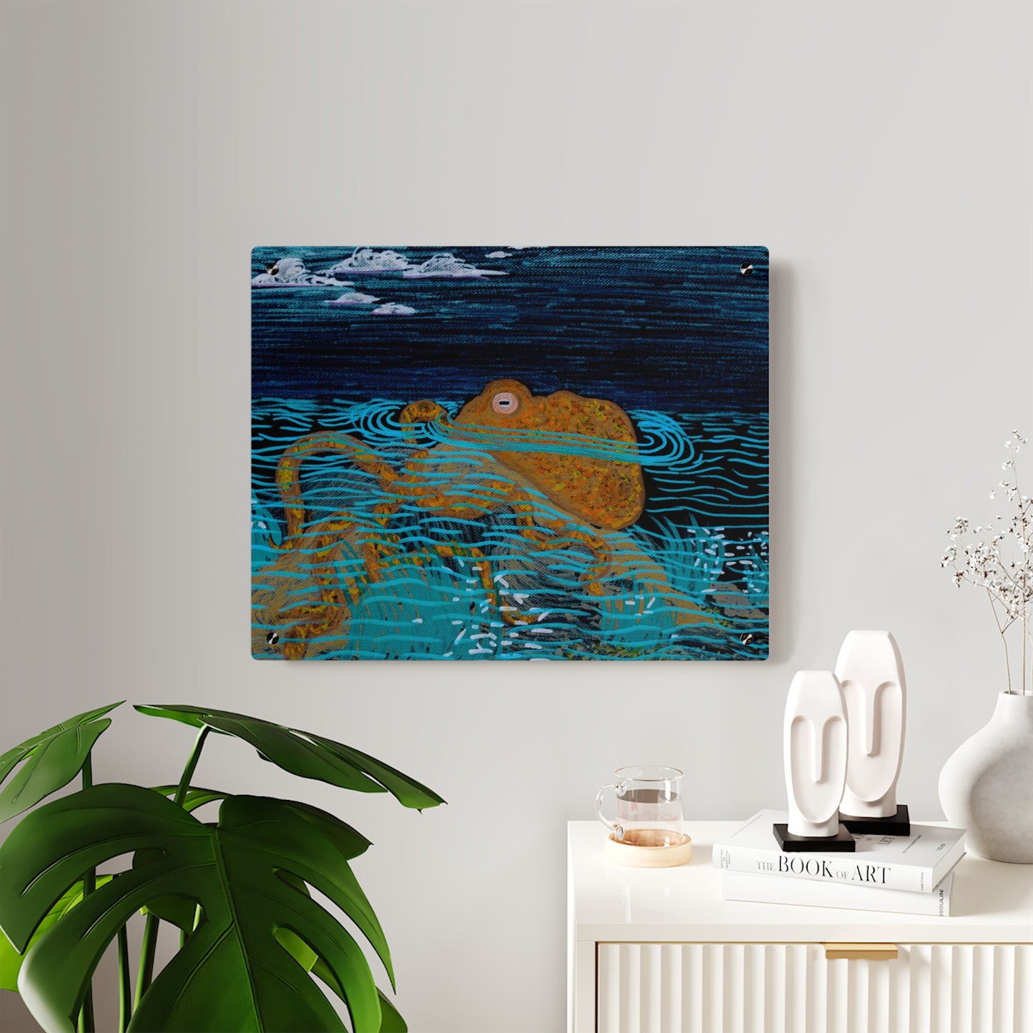 Octopus Oil Painting Print on Acrylic Wall Art Panels