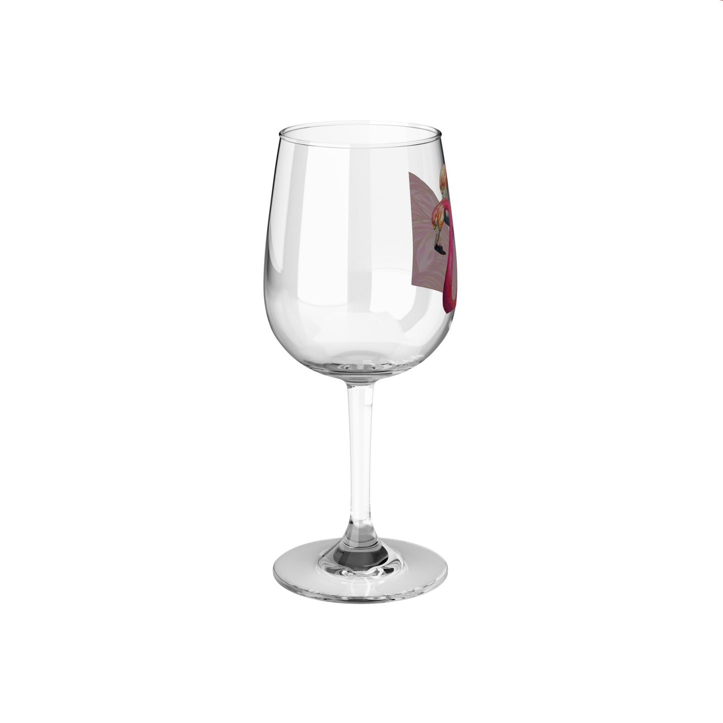 Art Flamingo Wine Glass, 12oz