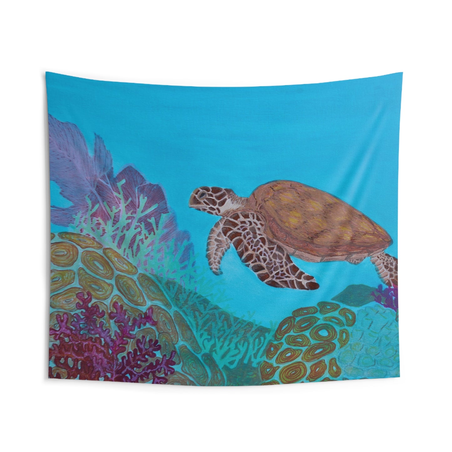 Under Water with the Sea Turtles Indoor Wall Tapestries