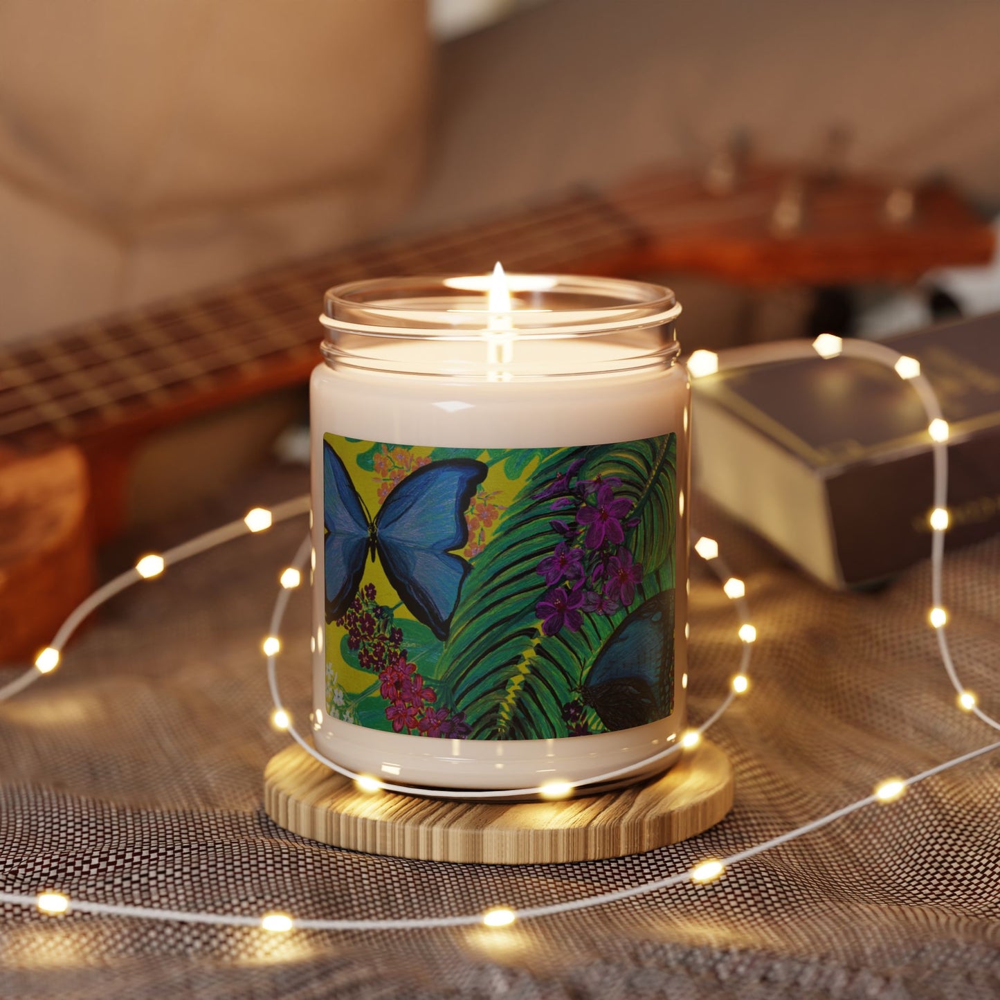 Tropical Butterflies Art Scented Soy Candle, 9oz