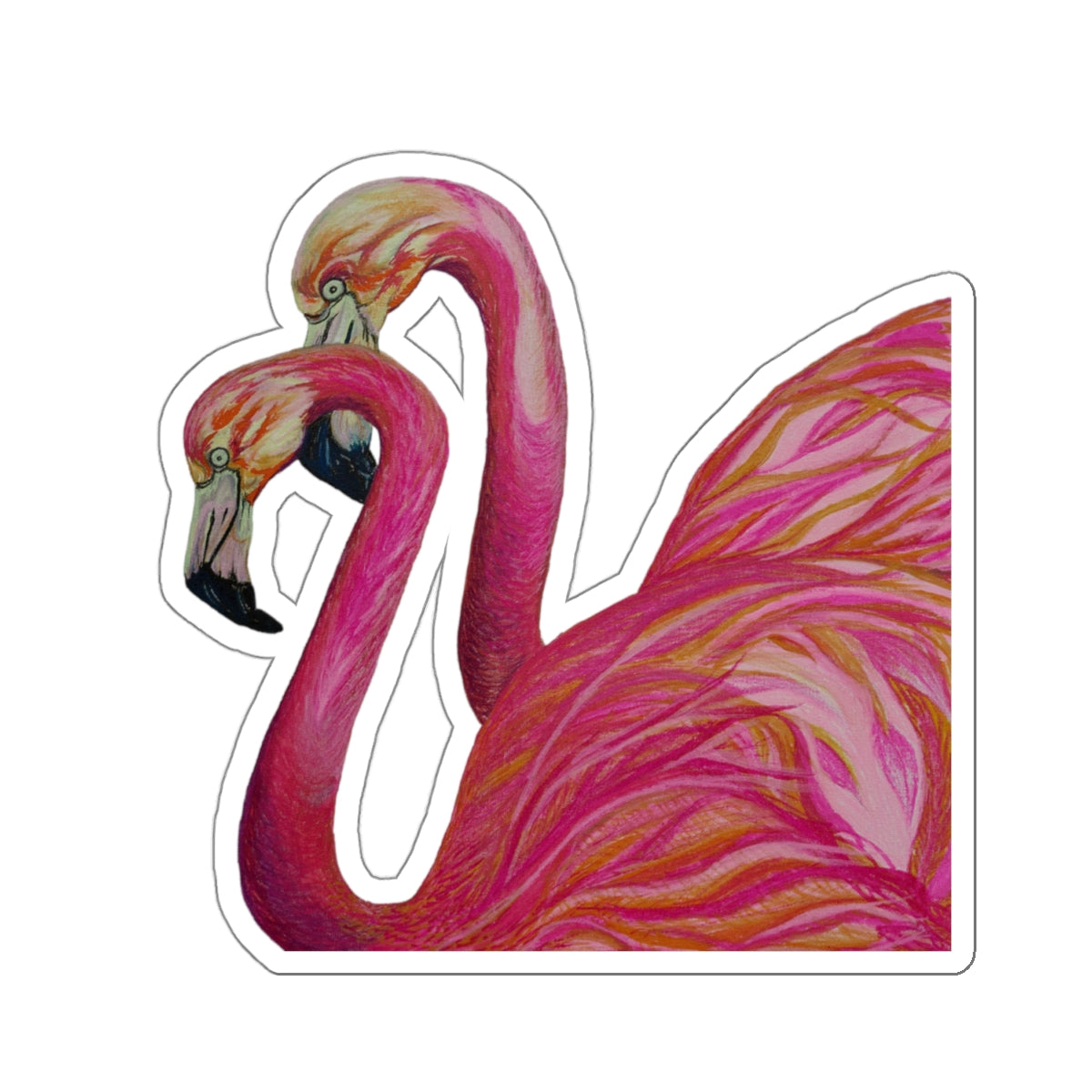 Love Flamingos Kiss-Cut Stickers