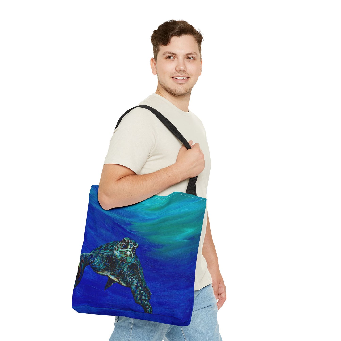 Painted Sea Turtles Fine Art Tote Bag (AOP)