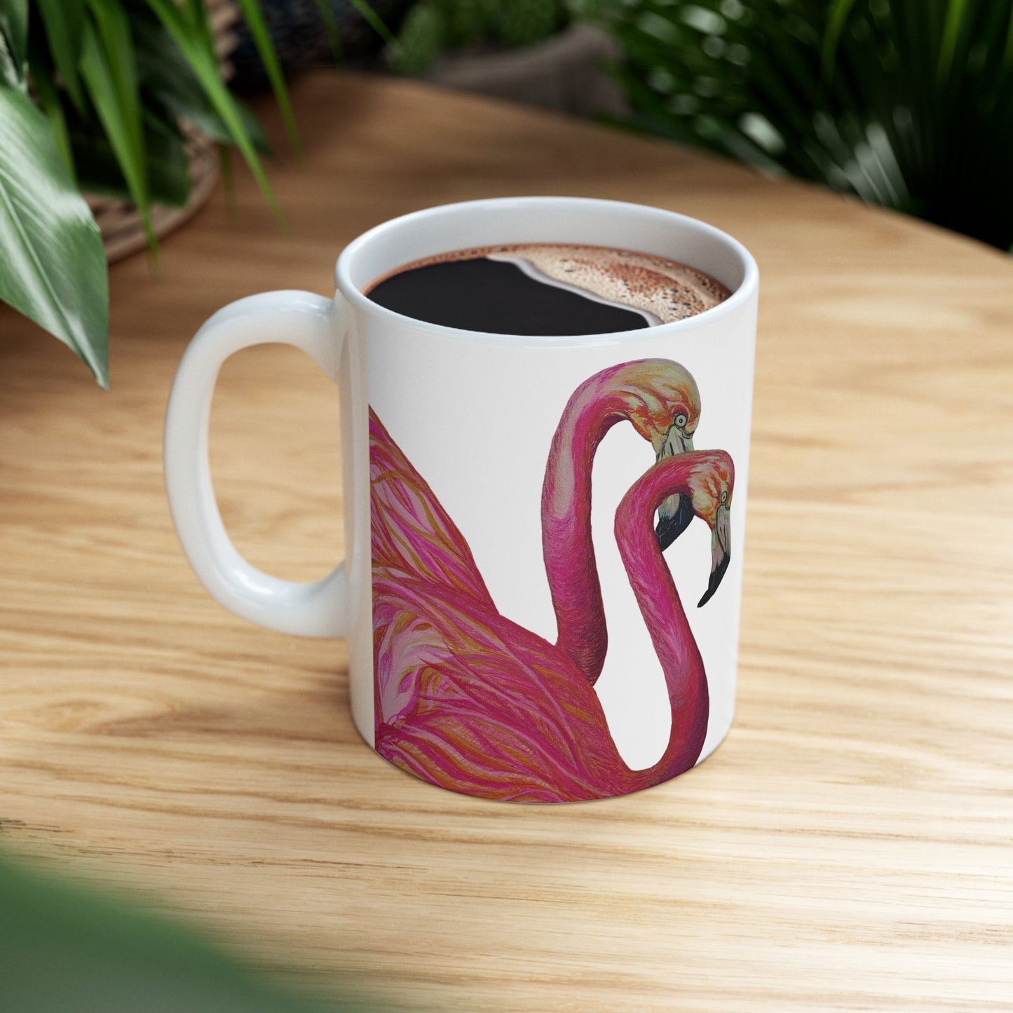 Art Flamingos Love Ceramic Mug, (11oz, 15oz)