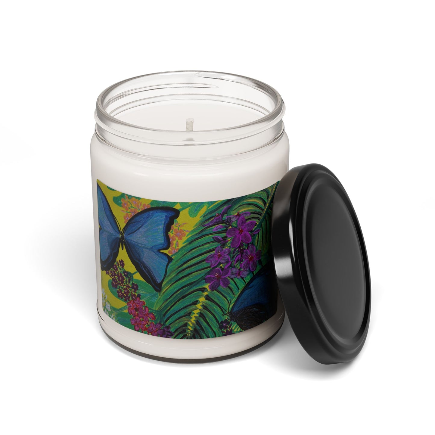 Tropical Butterflies Art Scented Soy Candle, 9oz