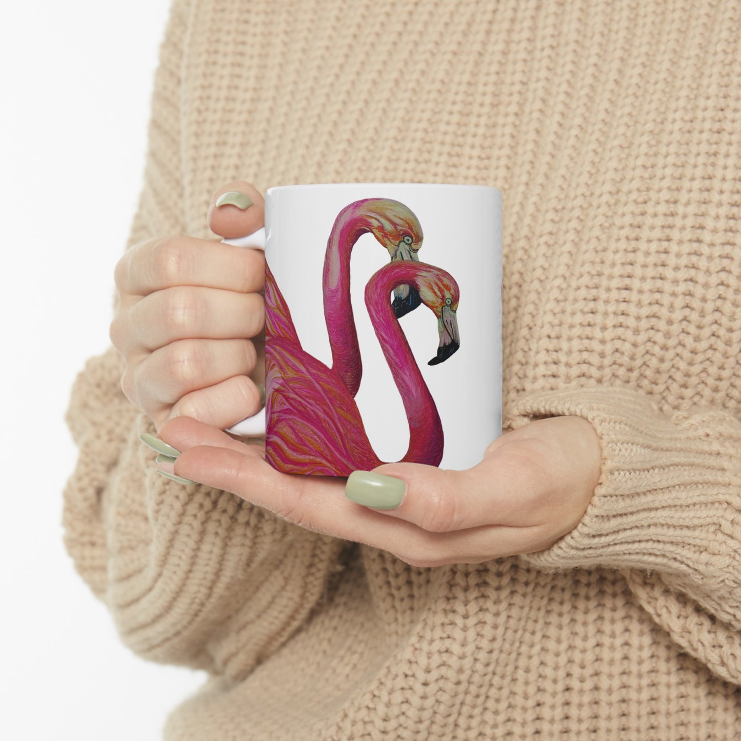 Art Flamingos Love Ceramic Mug, (11oz, 15oz)