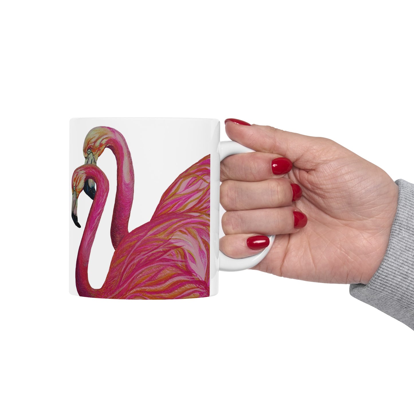 Art Flamingos Love Ceramic Mug, (11oz, 15oz)