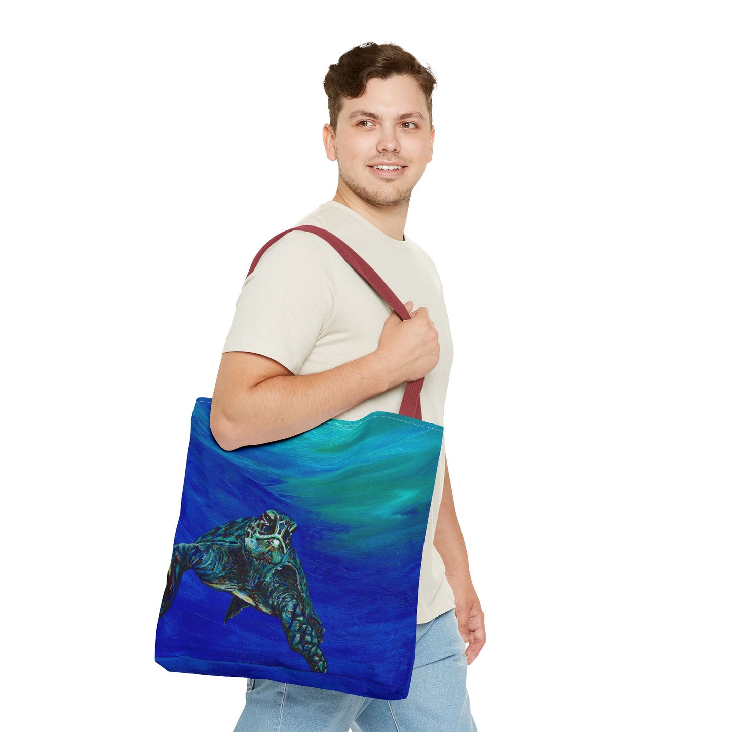 Painted Sea Turtles Fine Art Tote Bag (AOP)