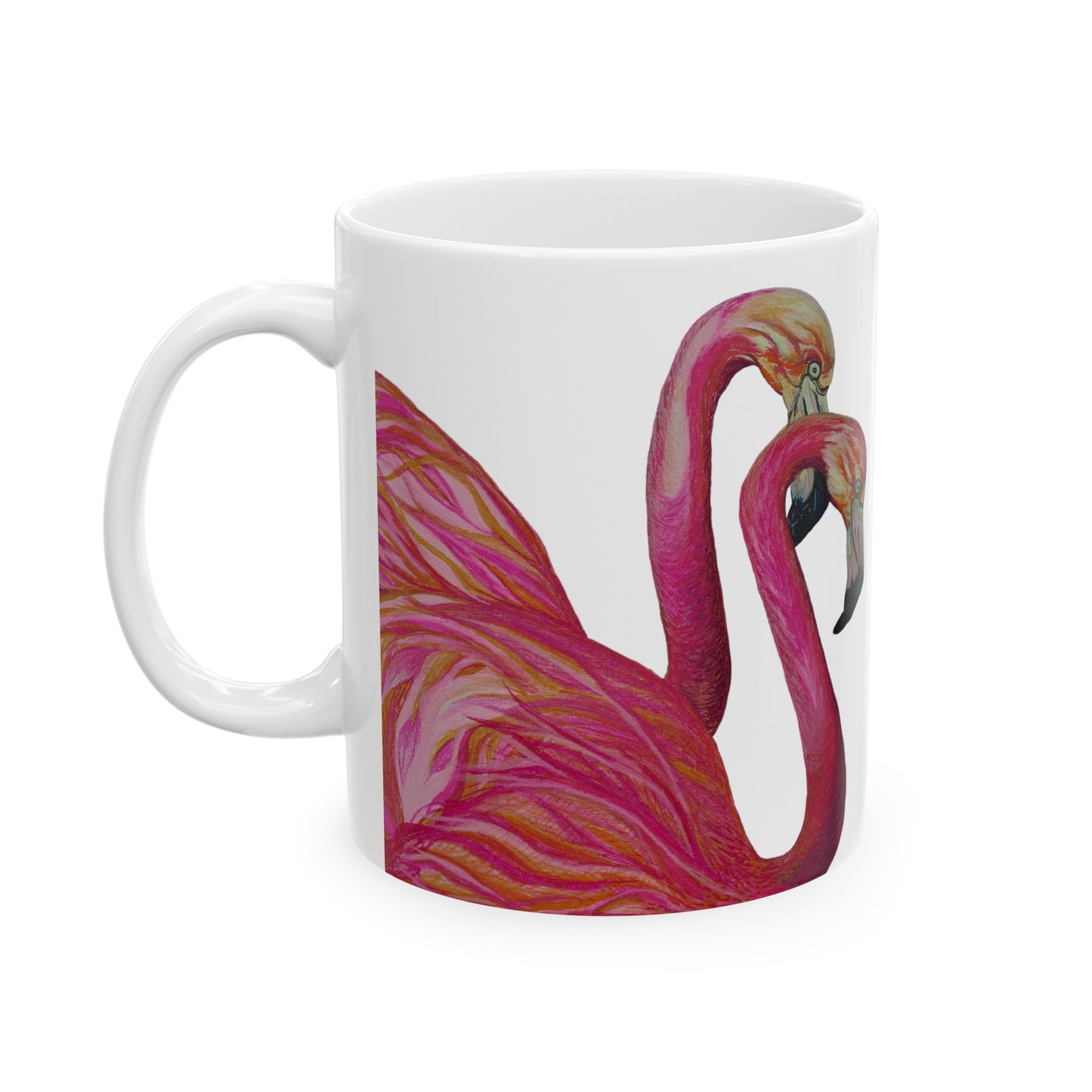 Art Flamingos Love Ceramic Mug, (11oz, 15oz)