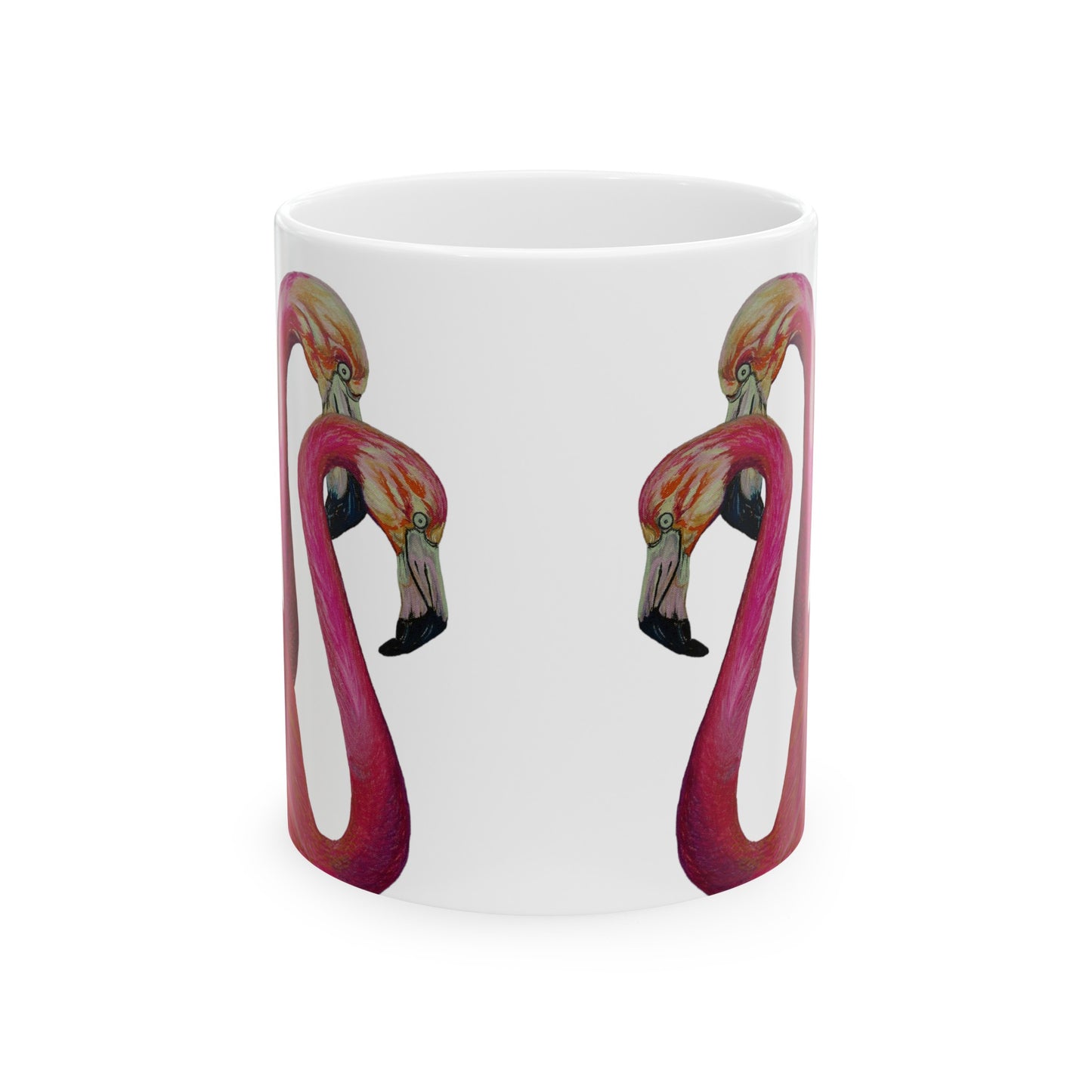 Art Flamingos Love Ceramic Mug, (11oz, 15oz)